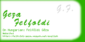 geza felfoldi business card
