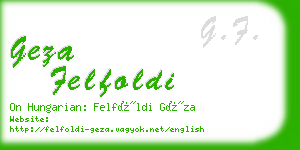 geza felfoldi business card